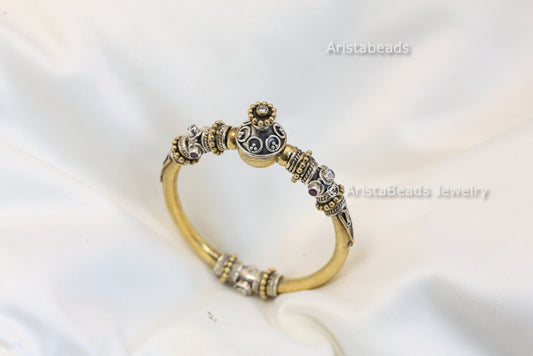 Openable 925 Sterling Silver Dual Tone Bracelet - Multi 1