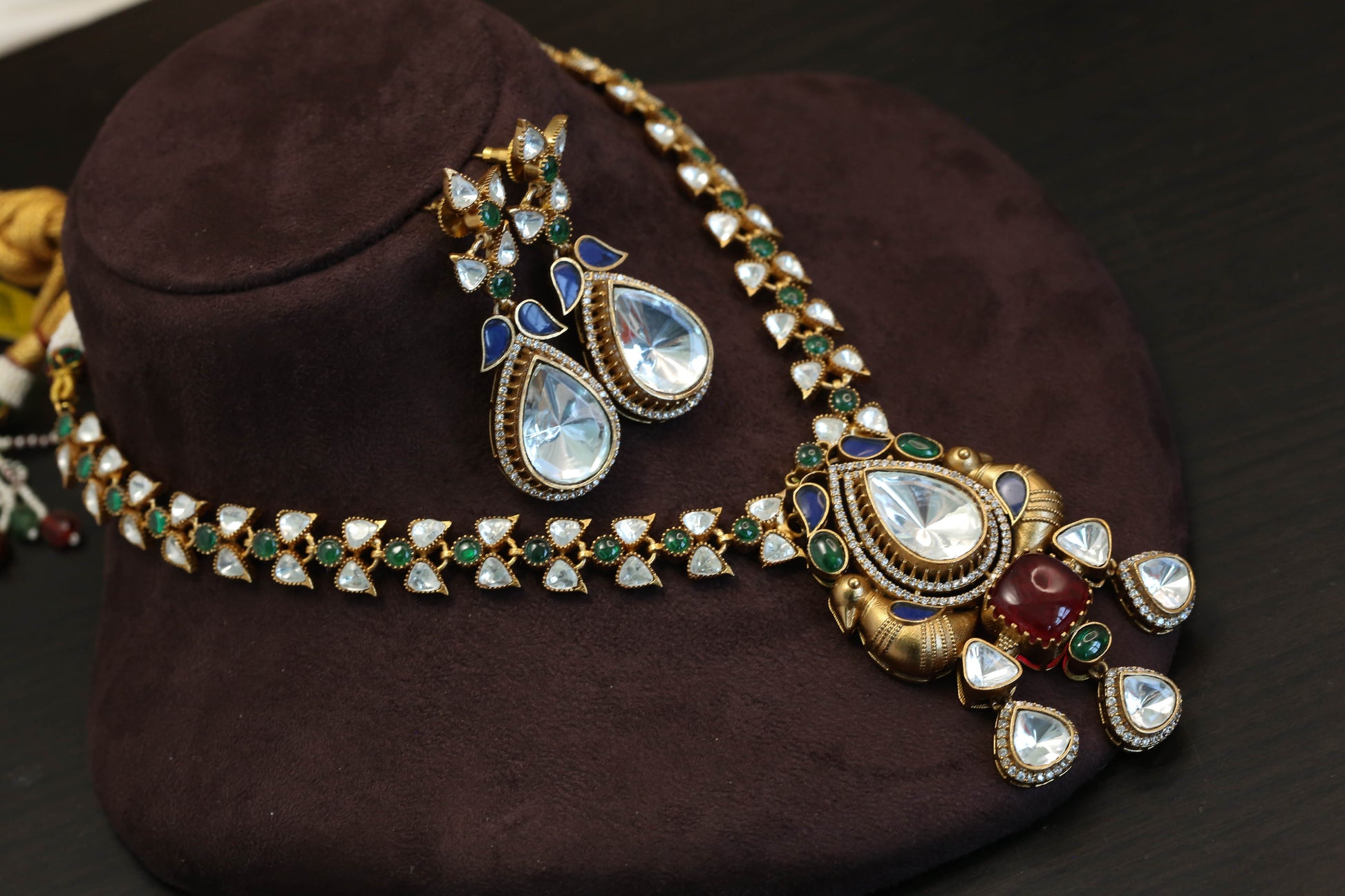 Ramya Uncut Polki CZ & Doublet Pota Set (103-65)