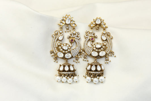 Victorian Moissanite Polki Chandbaali- ABJ101-3