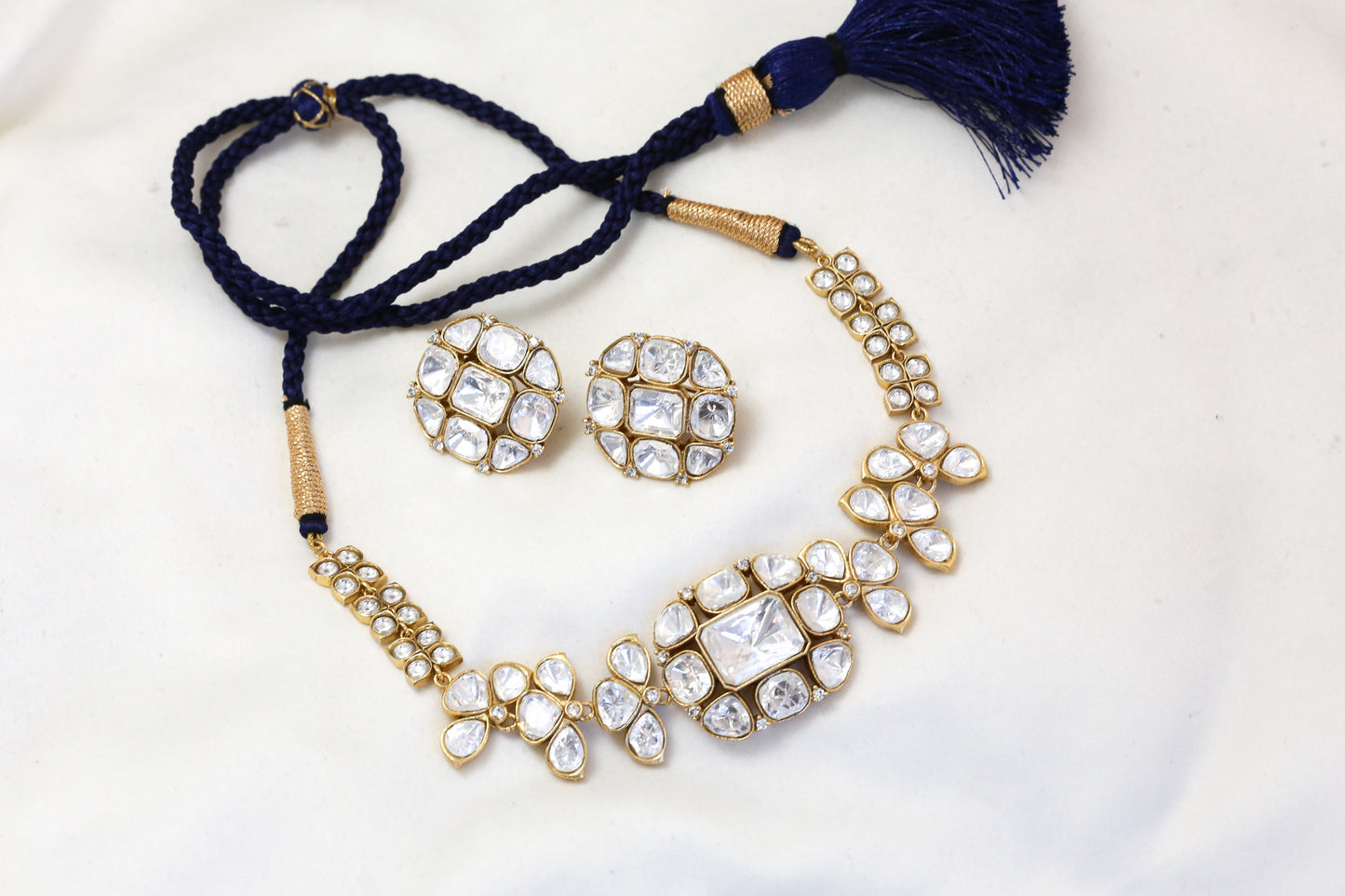 Premium Kundan Polki Choker/Necklace Set (ABJ-N101-1)