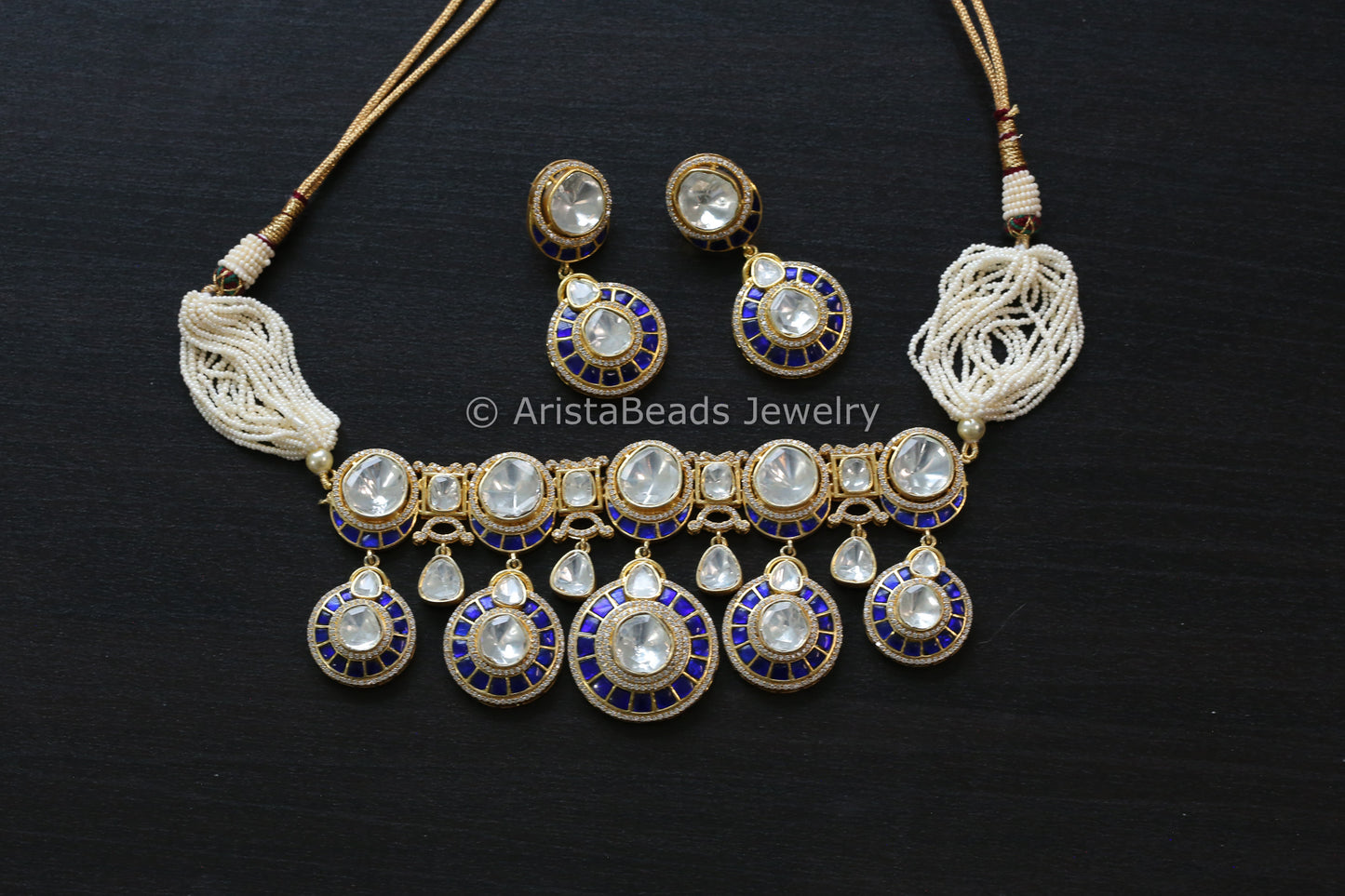 Premium Jadau & Uncut Polki Chokar Set (102-63)