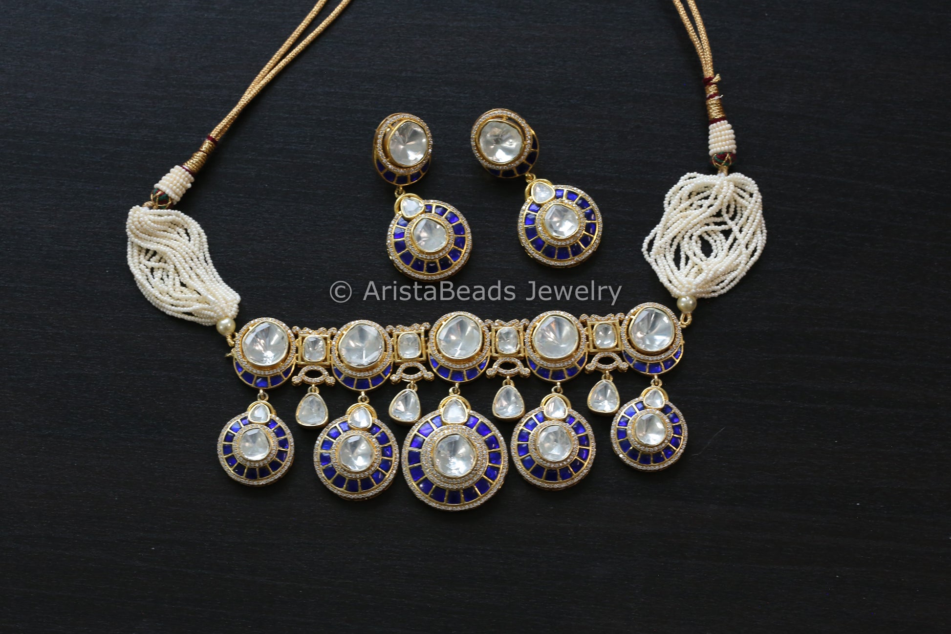 Premium Jadau & Uncut Polki Chokar Set (102-63)