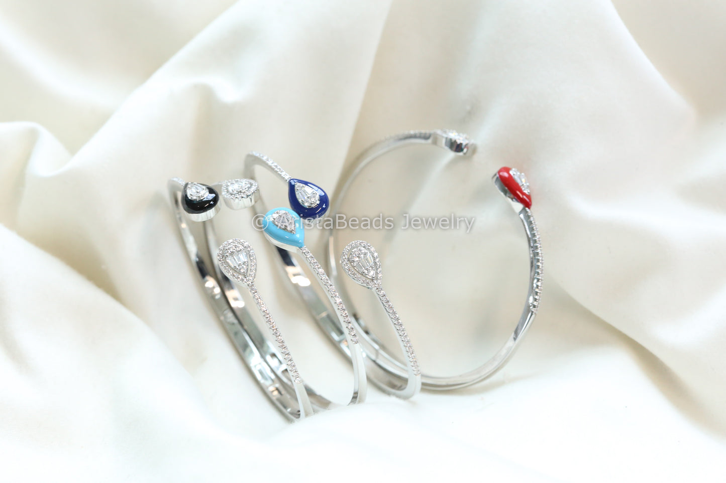 Openable Micro CZ Enamel Bracelet - ABJ-B101-16