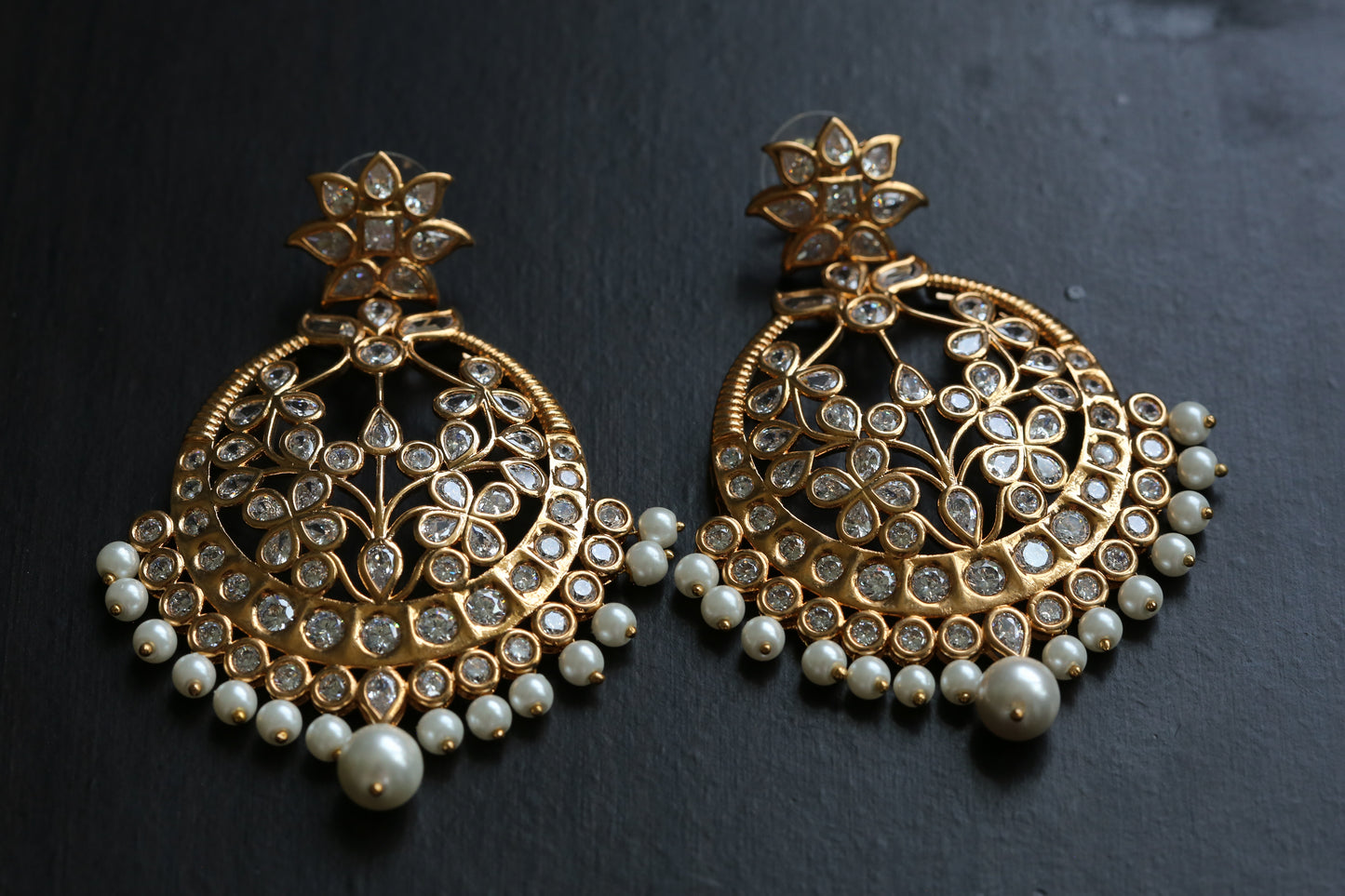 Rose Gold CZ Chandbaali