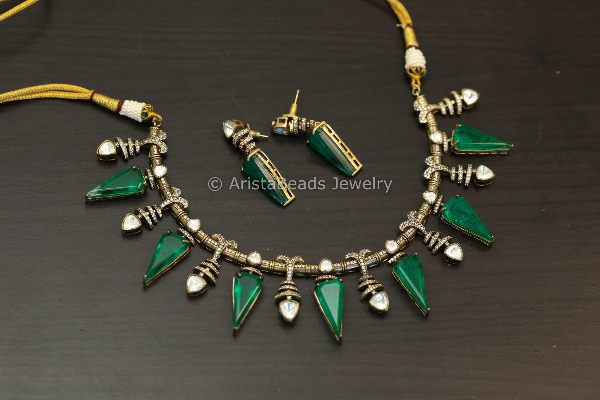 Premium Green Doublet & Moissanite Set (102-97)