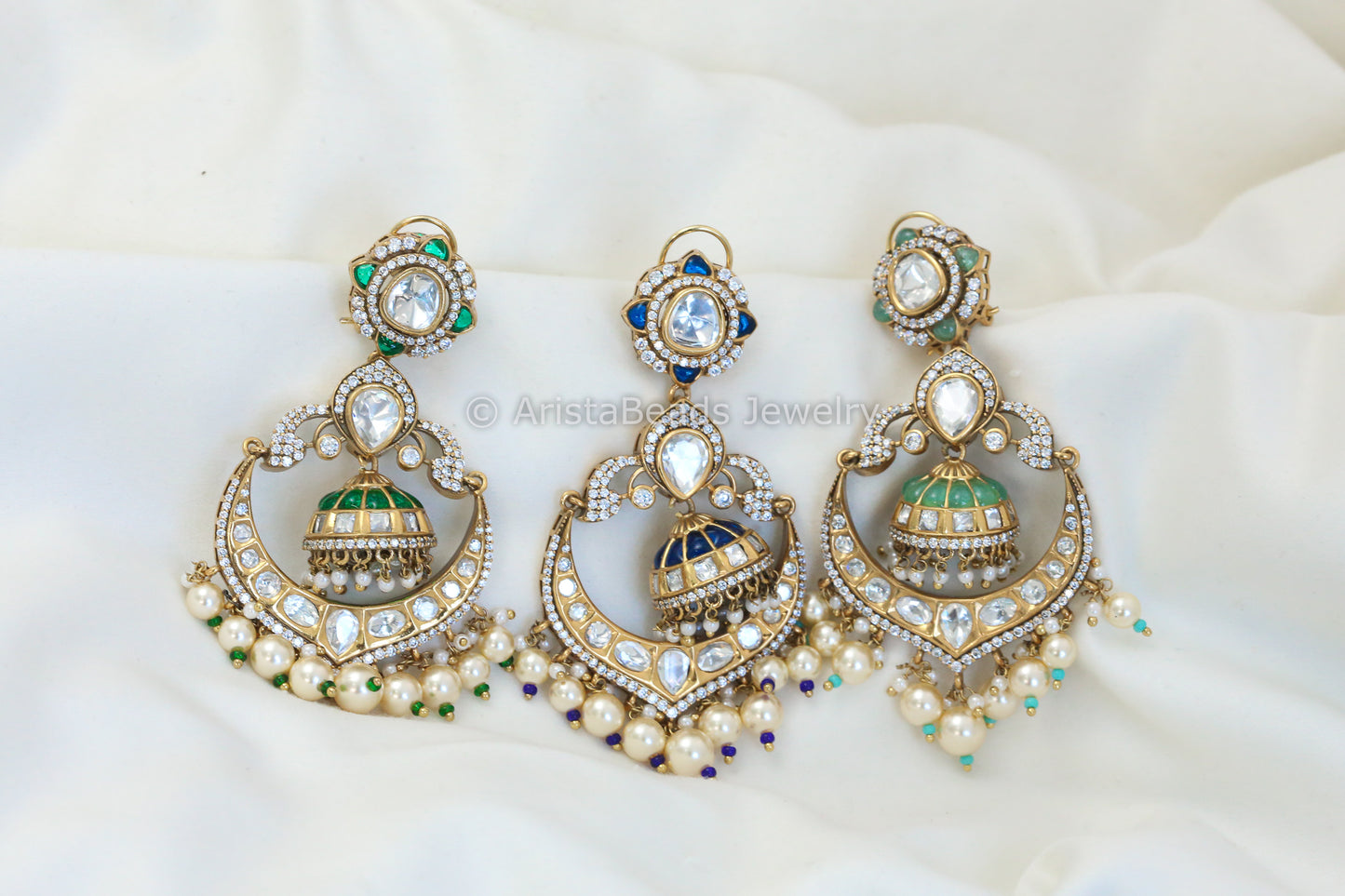 Premium Takkar Kundan Polki Jhumka(E101-09)