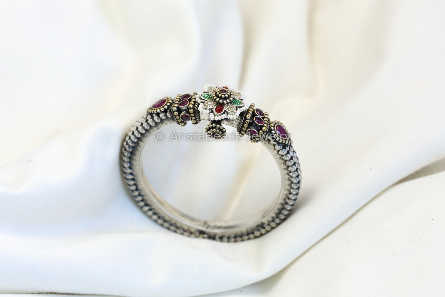 Rawa Work Silver Look Bangle - Silver Finish
