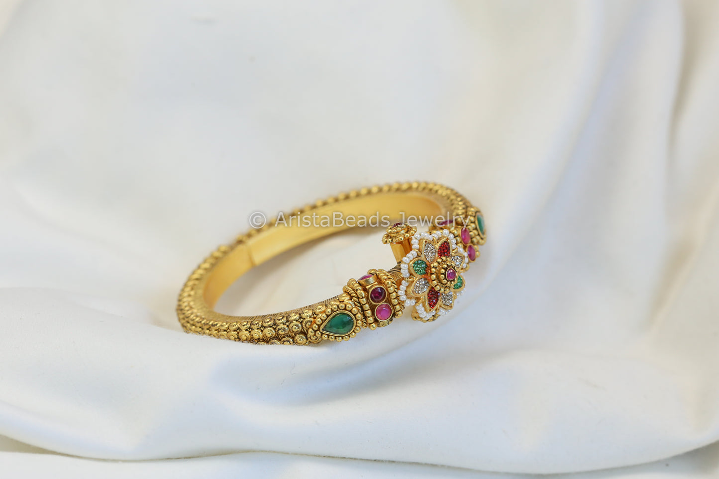 Rawa Work Silver Look Bangle - Gold