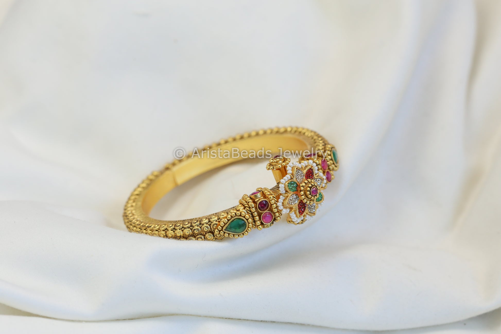 Rawa Work Silver Look Bangle - Gold