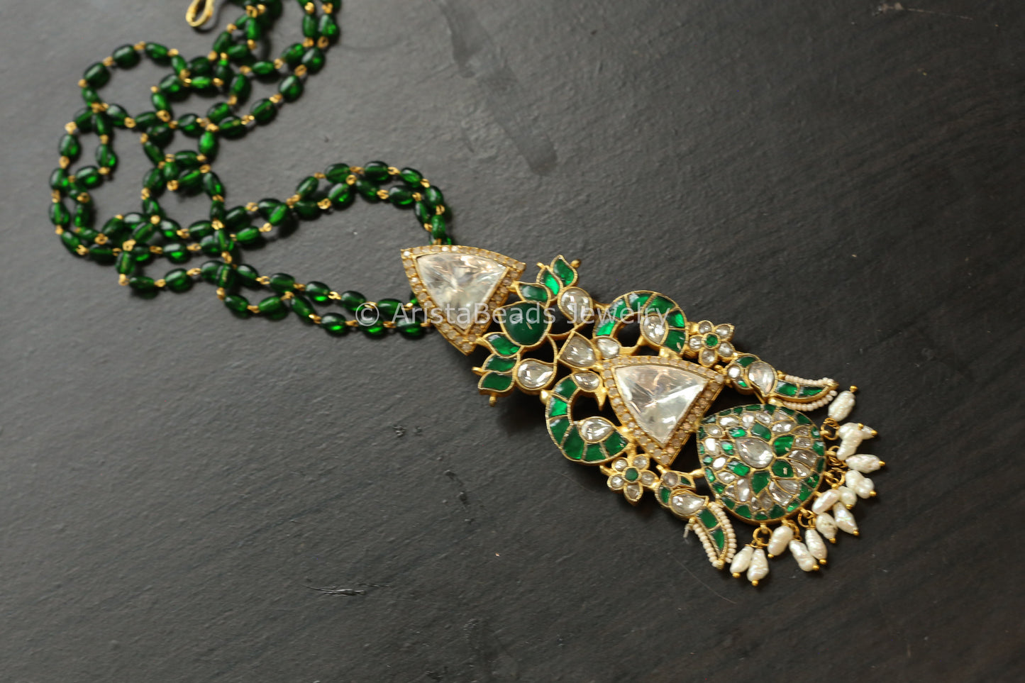 Removable Moissanite & Jadau Pendant Necklace (ABJ-N101-73)