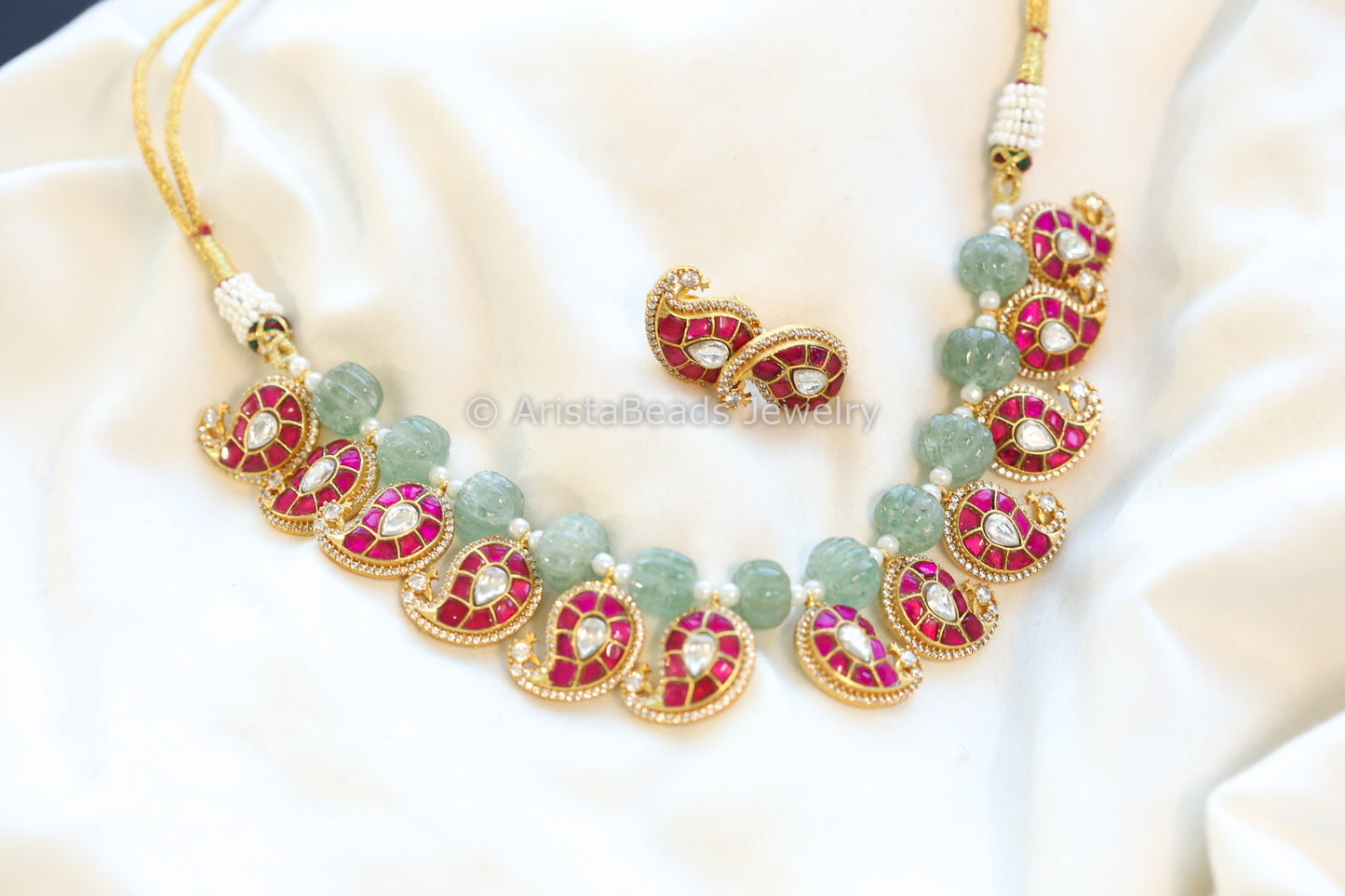 Mango Paisley Jadau Kundan Necklace Set