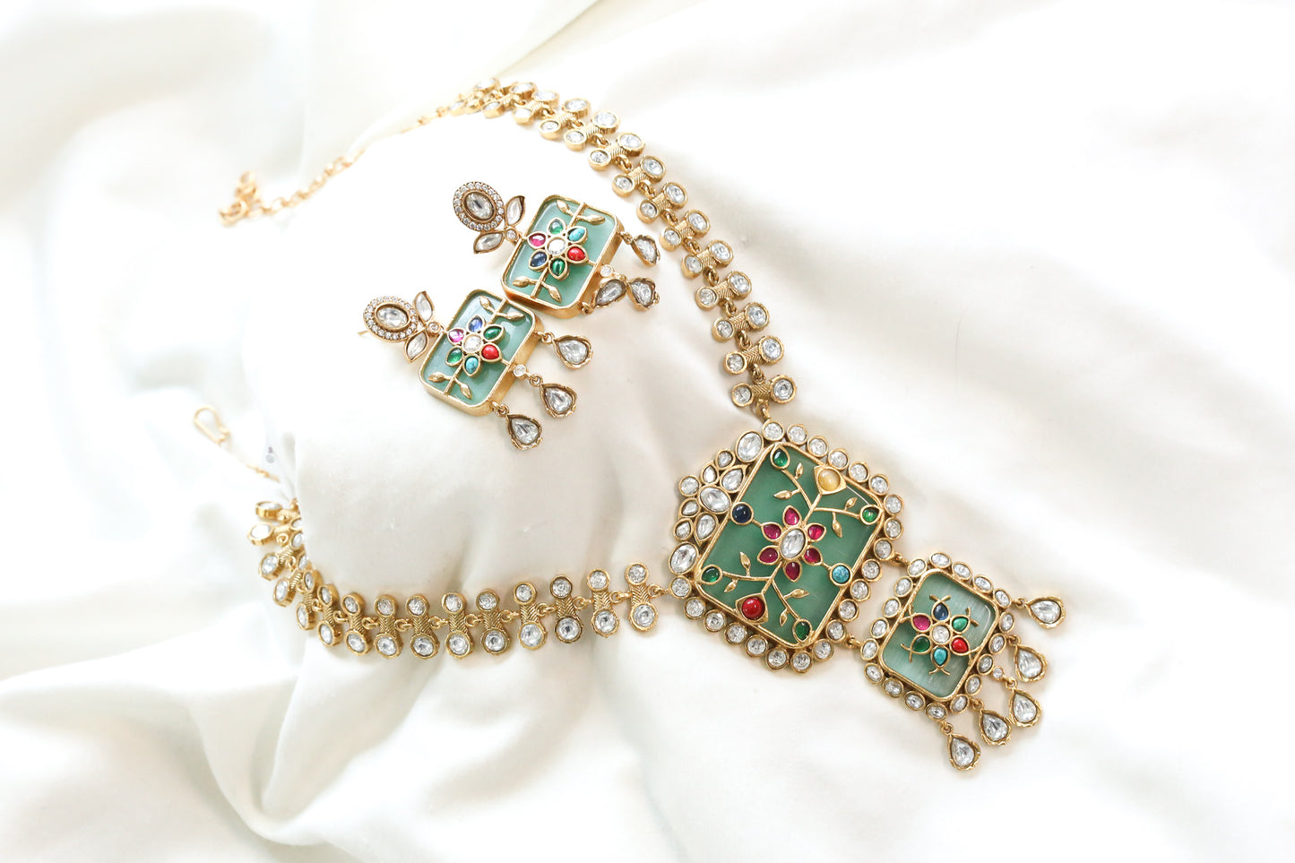 Premium Inlay Work &  Uncut Kundan Set (102-65)