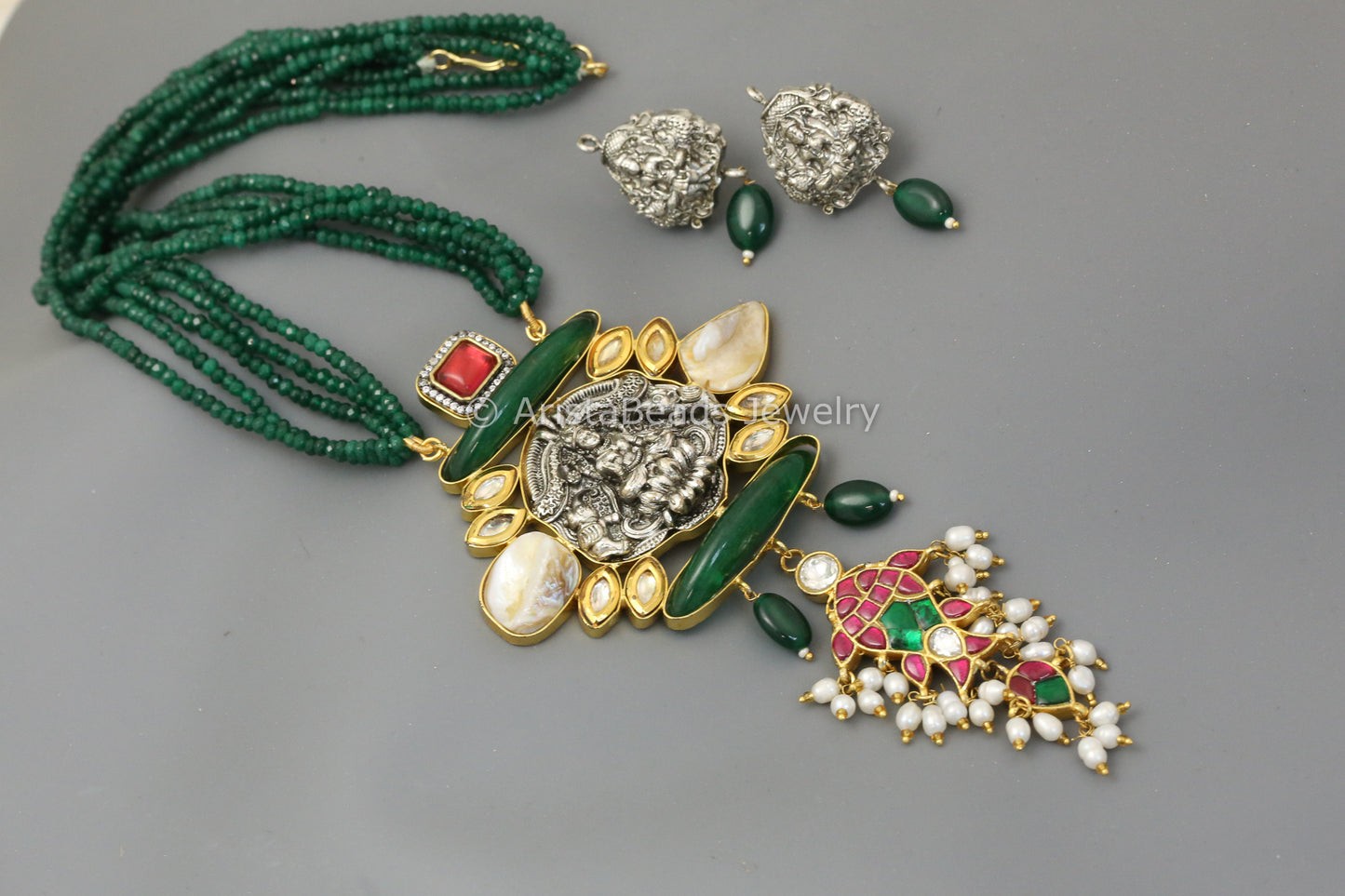 Kundan Jadau Fusion Nakshi Temple Necklace (103-39)