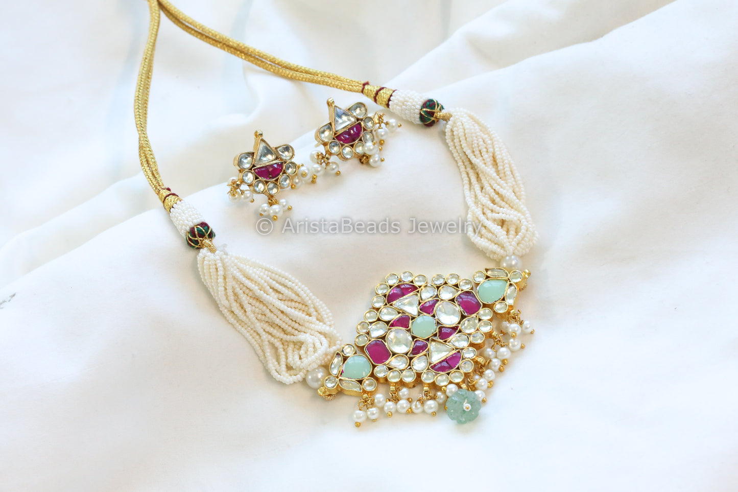 Naina Pachi Kundan Choker Set (ABJ-N101-83)
