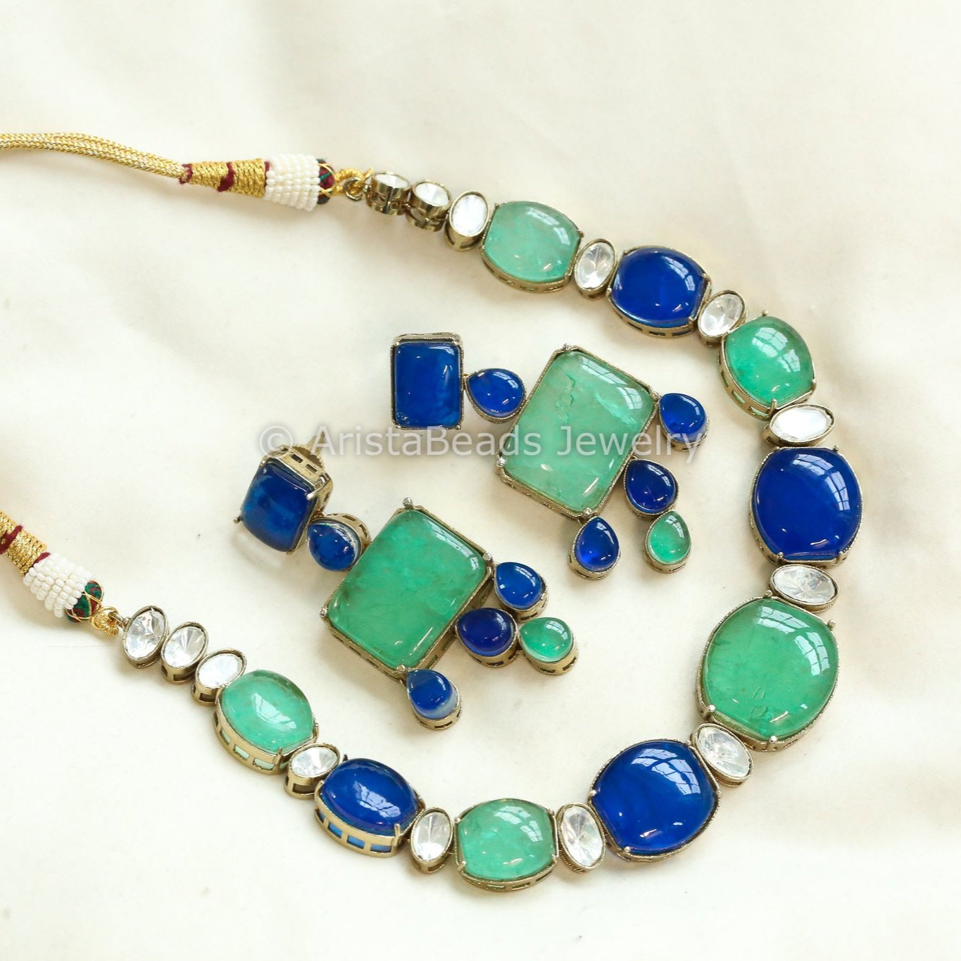 Pota Doublet & Uncut Kundan Necklace Set (103-03)