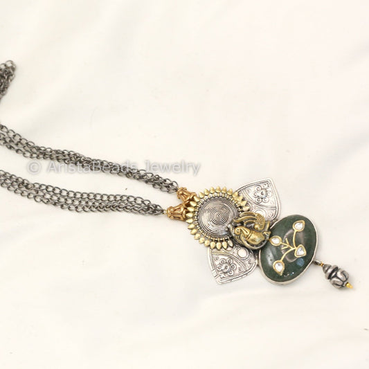 Dainty Inlay 925 Silver Necklace - Real Fluorite
