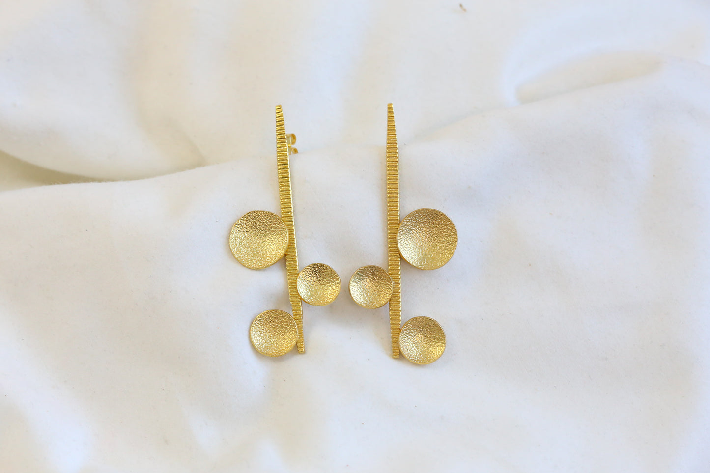 Contemporary Matt Gold Earrings- ABJ101-9
