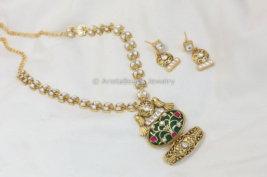 Next To Real Inlay & Polki Kundan Set (ABJ-N101-47)
