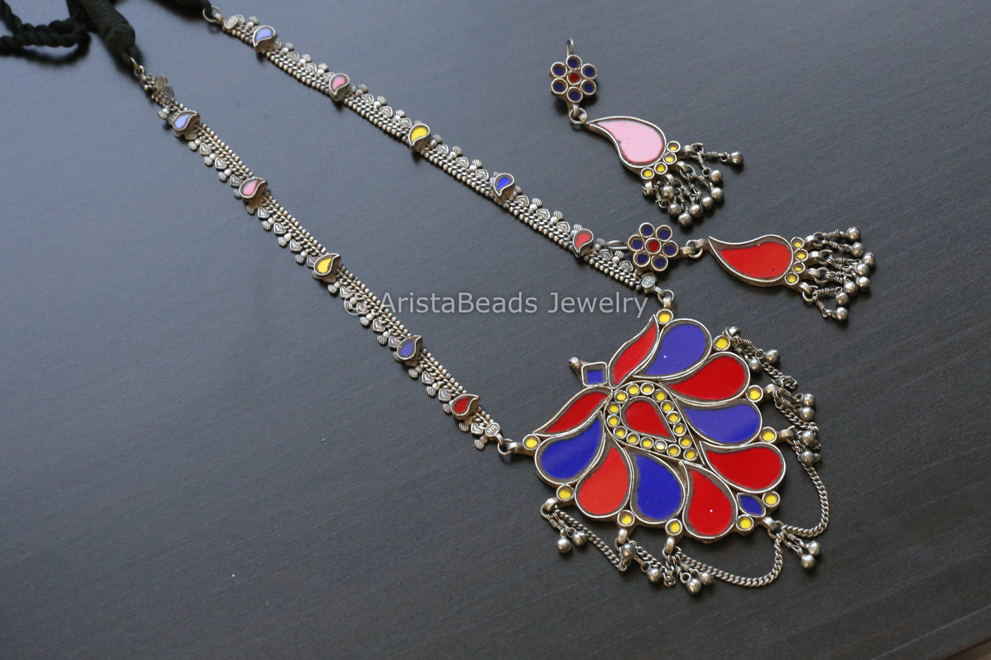Real Glass Oxidized Necklace Set (T102-10)