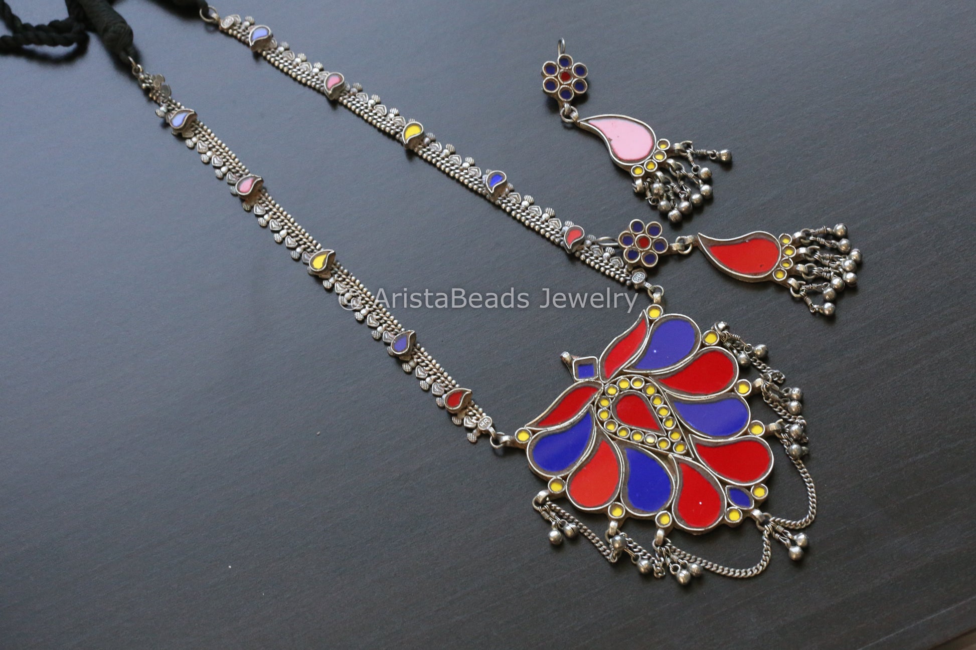 Real Glass Oxidized Necklace Set (T102-10)