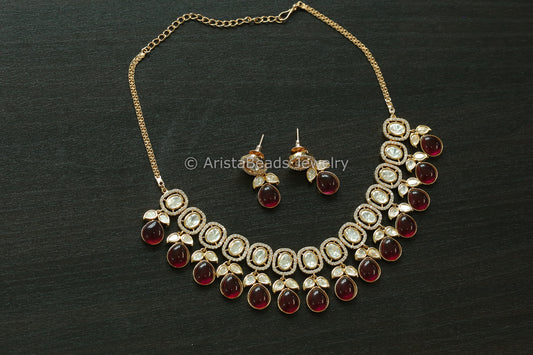 Premium CZ & Uncut Kundan Polki Set (102-62)