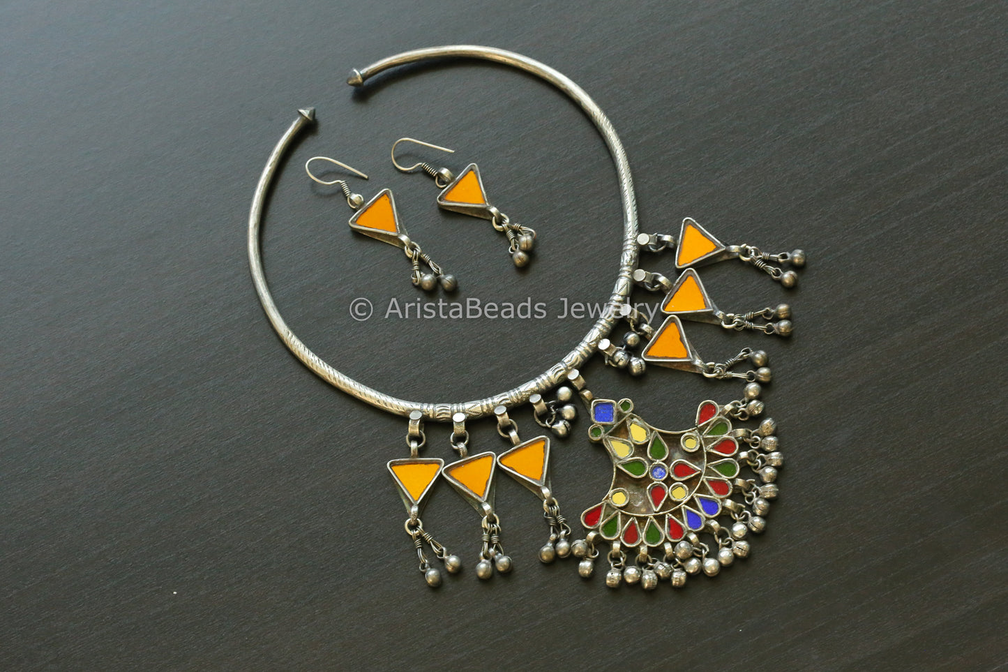 Real Glass Oxidized Hasli Set (T102-13)