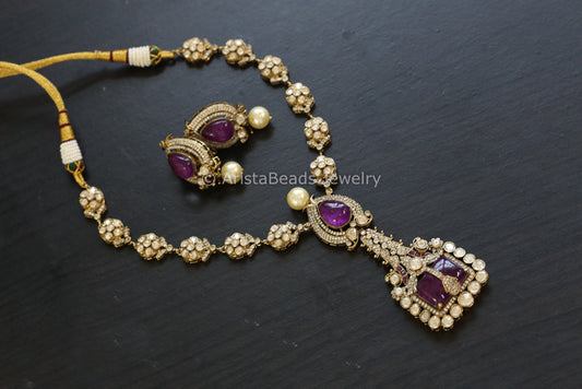 Anaya Victorian Moissanite & Pota Doublet Set - Purple
