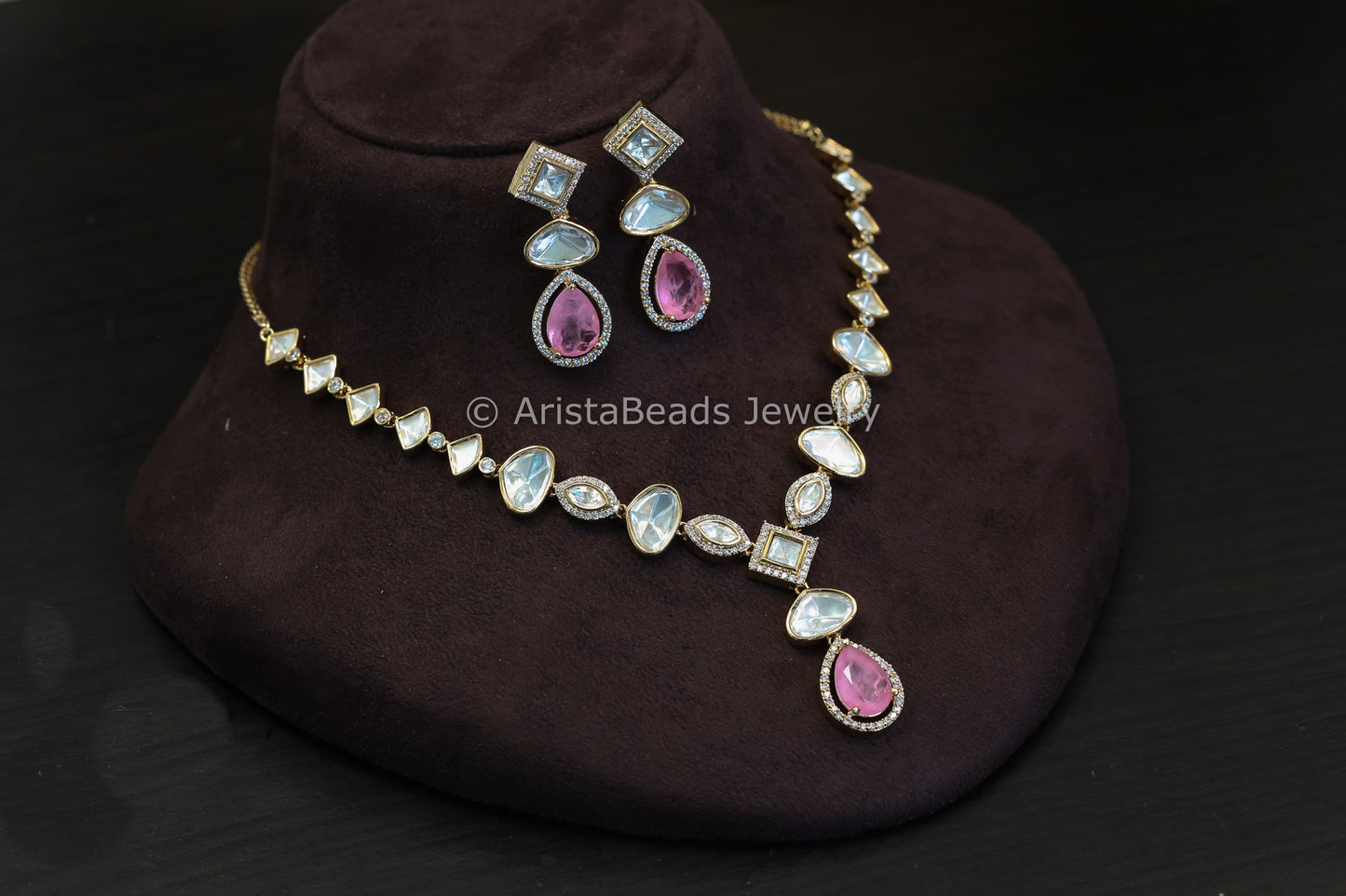 Pink Doublet & Uncut Polki Set (102-30)