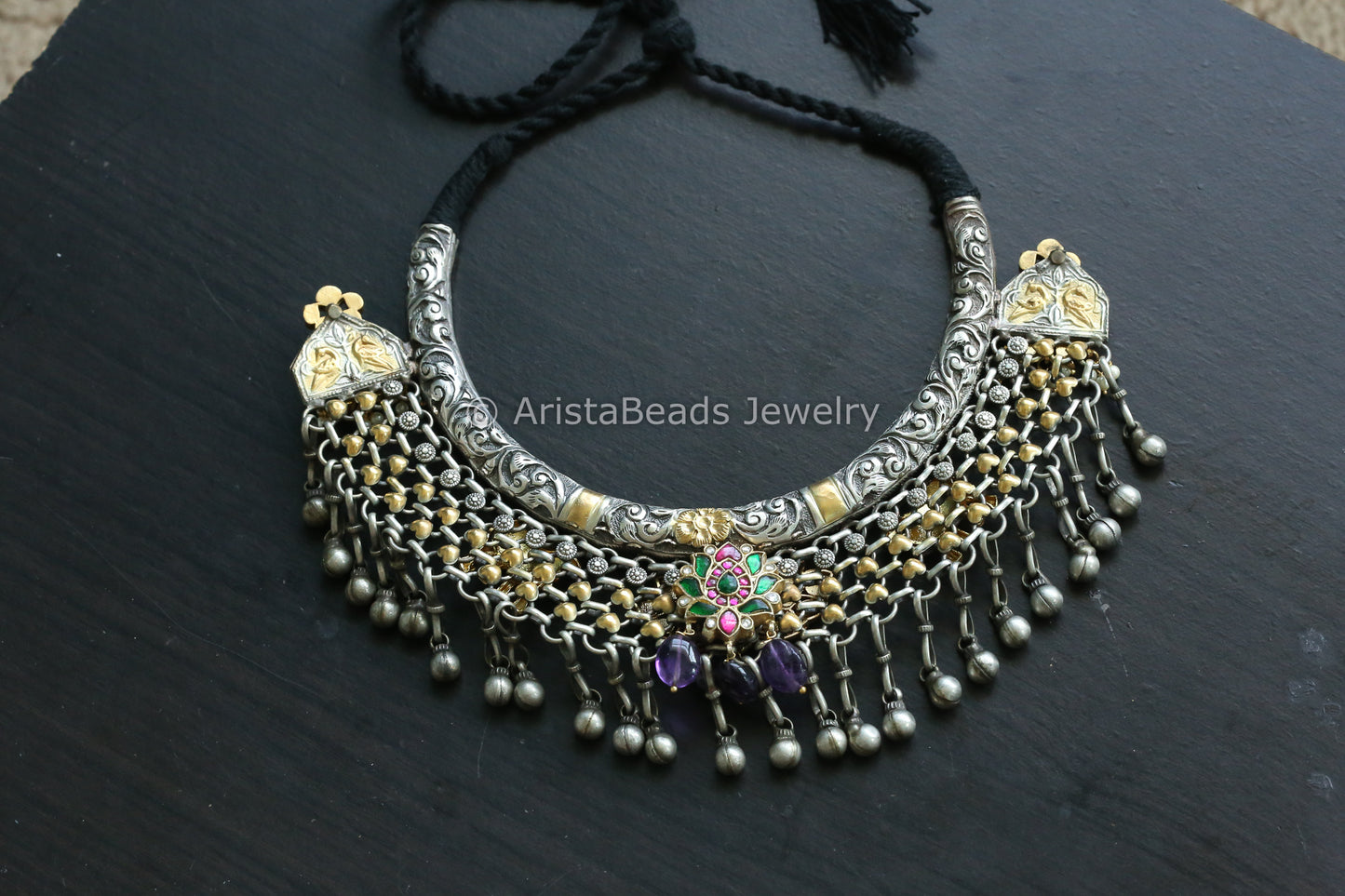 Reversible Oxidized Kundan Hasli (T102-26)