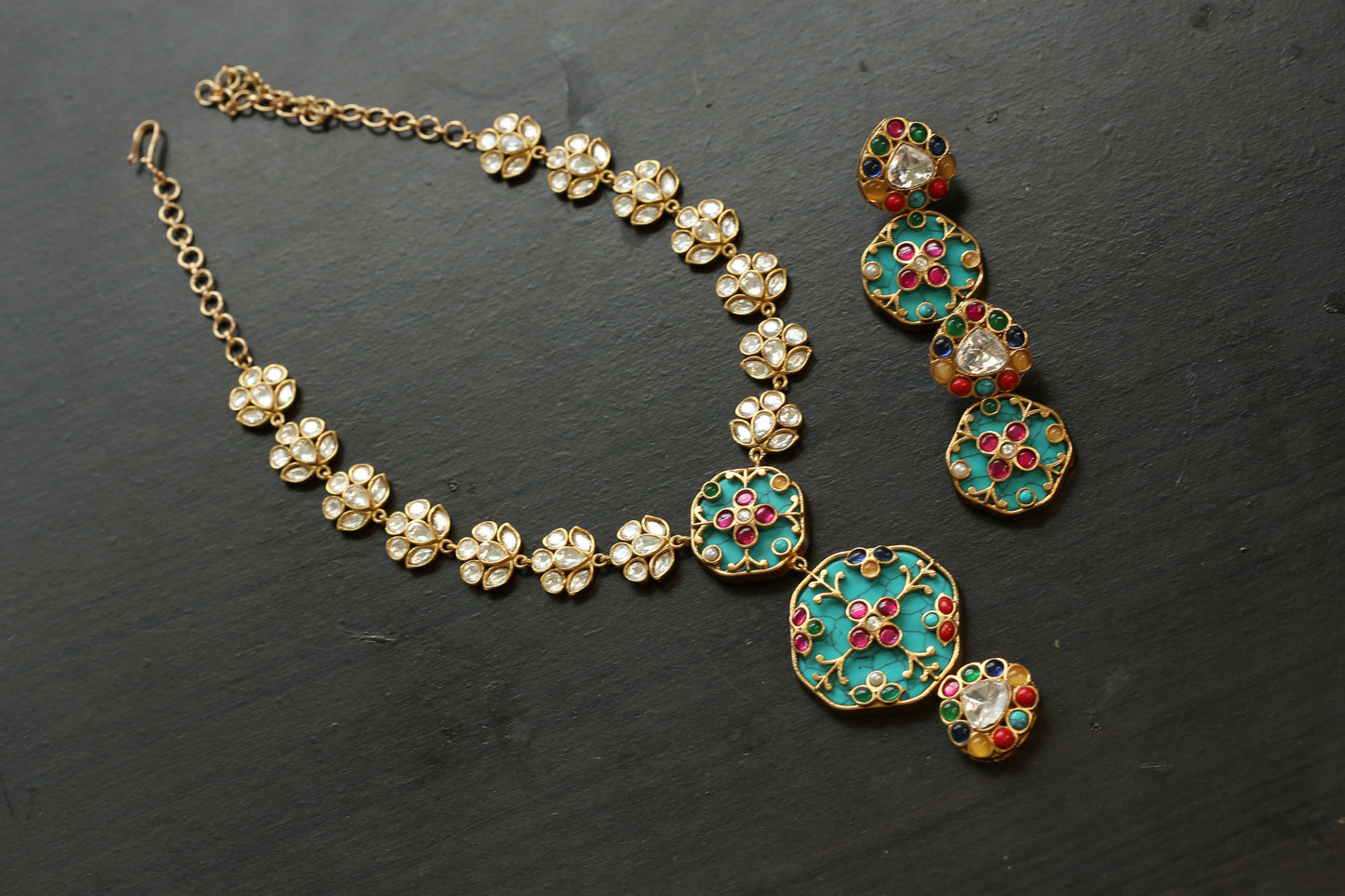 Premium Inlay Work & Uncut Kundan Set (ABJ-N101-90)