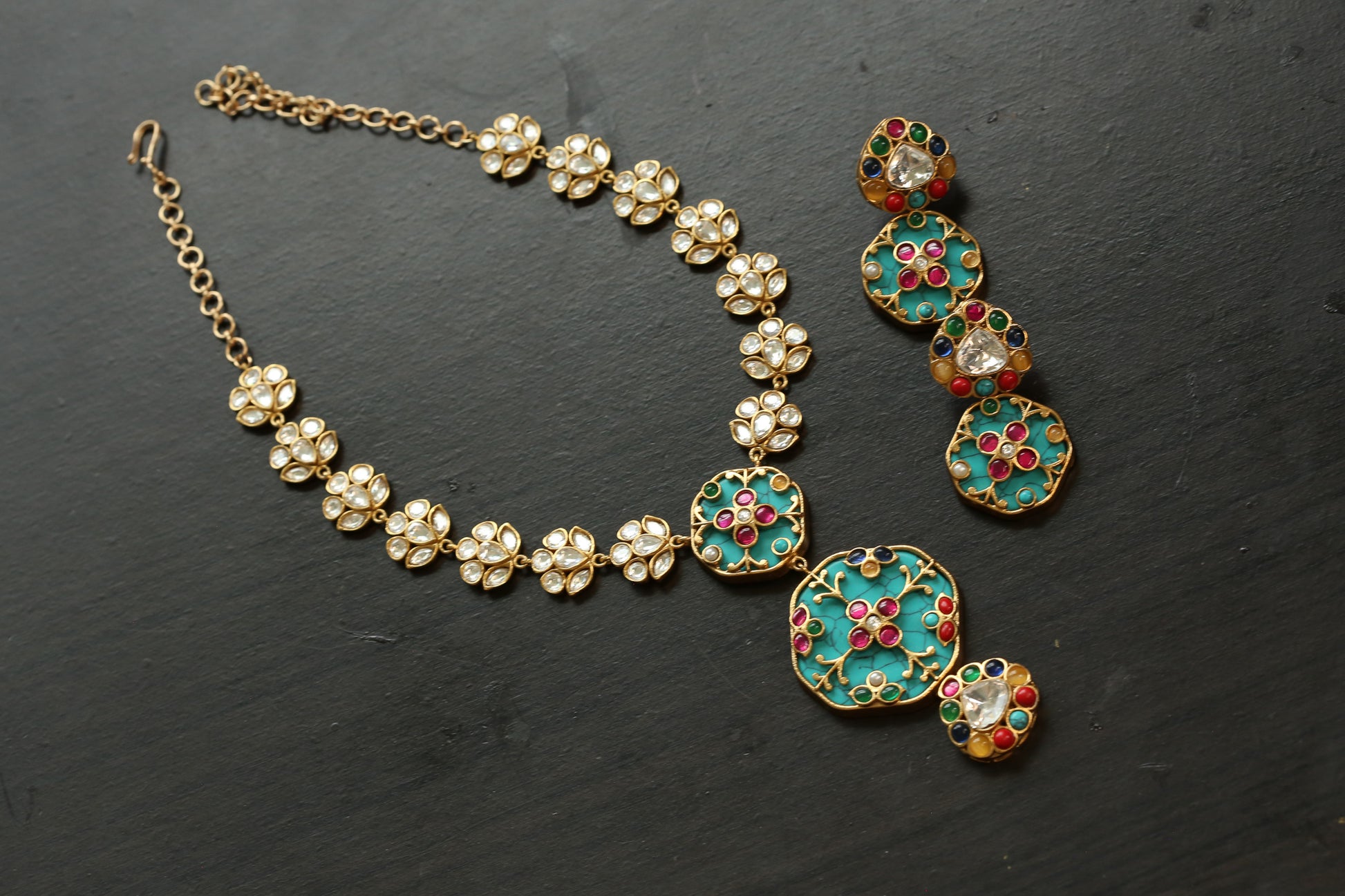 Premium Inlay Work & Uncut Kundan Set (ABJ-N101-90)