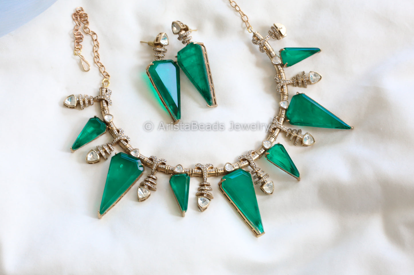Premium Emerald Doublet & Moissanite Set (102-20)