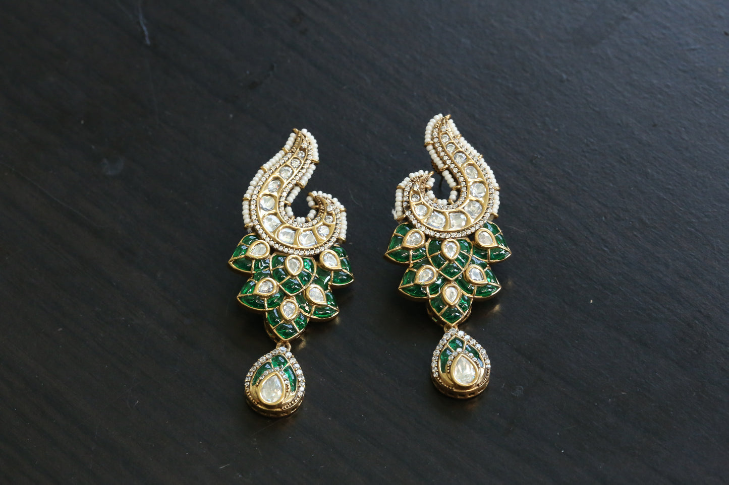 Premium Takkar Work & Polki Earrings (E101-07)