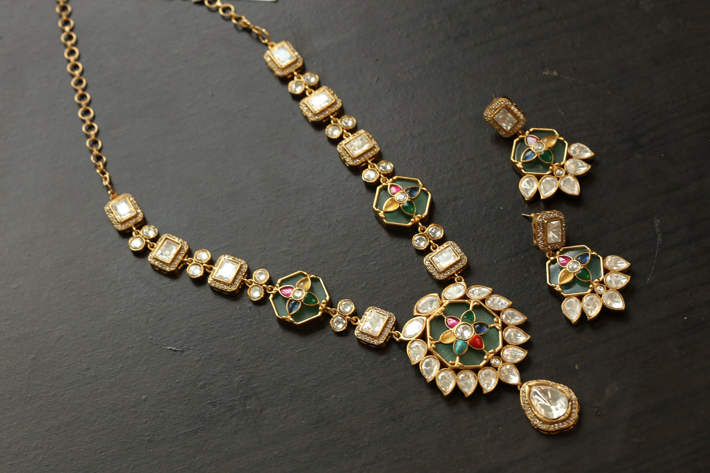 Premium Inlay Work & Uncut Kundan Set (ABJ-N101-89)