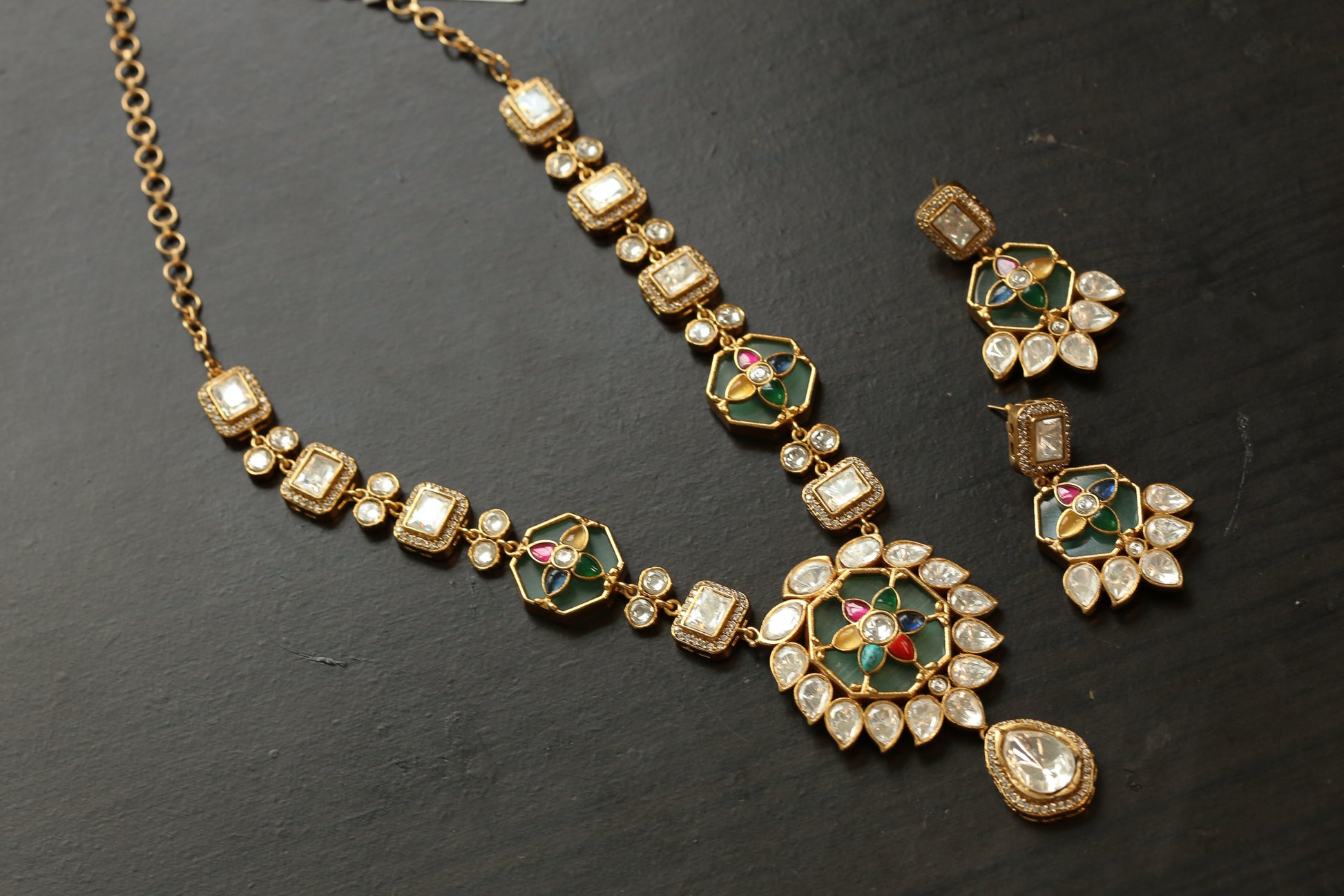 Premium Inlay Work & Uncut Kundan Set (ABJ-N101-89)