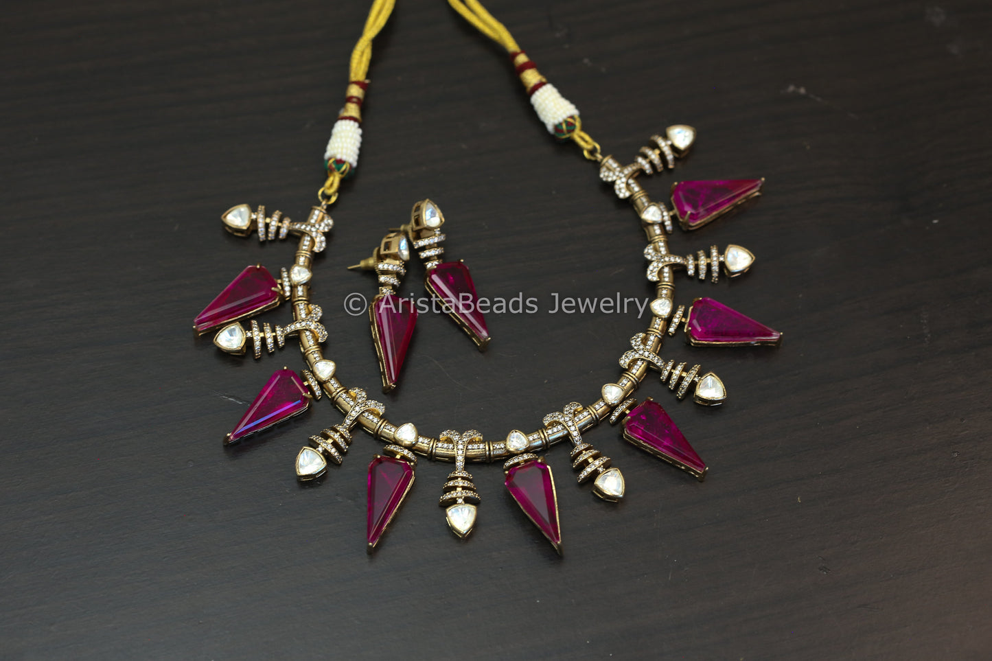 Premium Magenta Doublet & Moissanite Set (102-96)