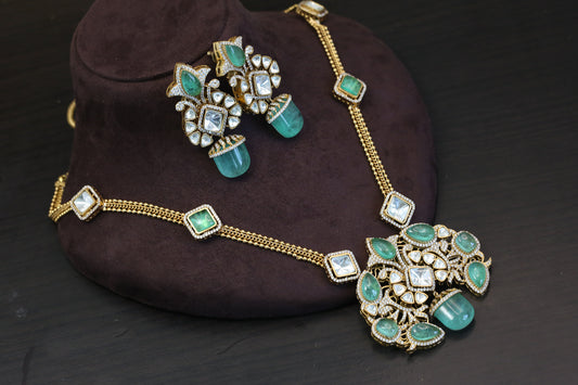 Premium Pota Doublet & Uncut Kundan Set (ABJ-N101-91)