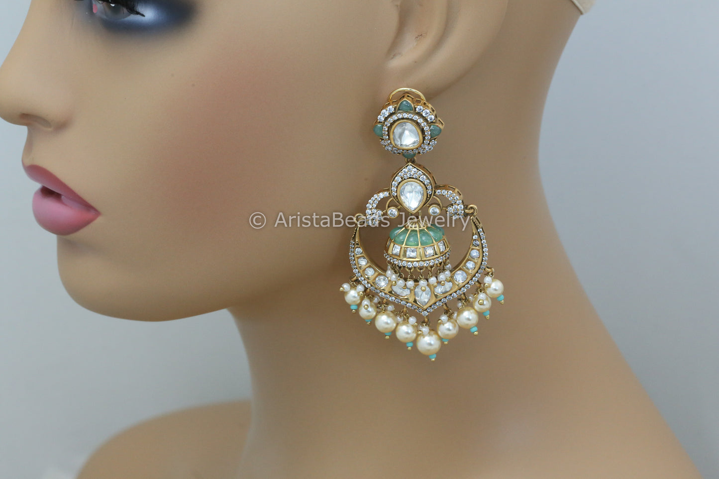 Premium Takkar Kundan Polki Jhumka(E101-09)