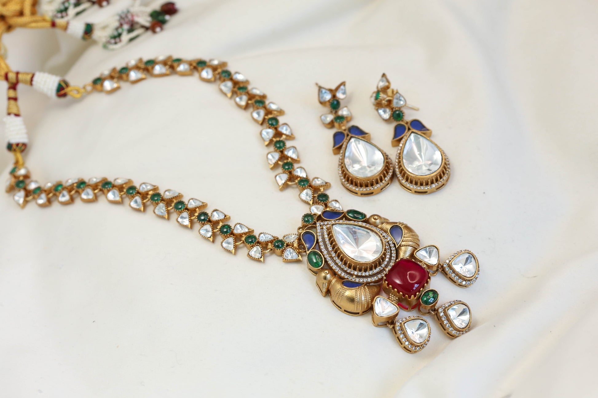 Ramya Uncut Polki CZ & Doublet Pota Set (103-65)