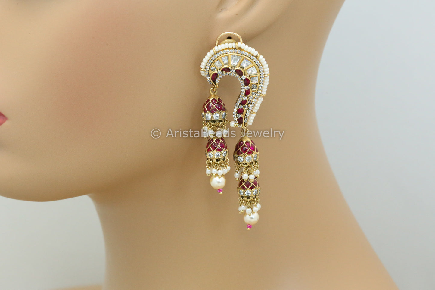 Premium Takkar Kundan Polki Jhumka(E101-11)