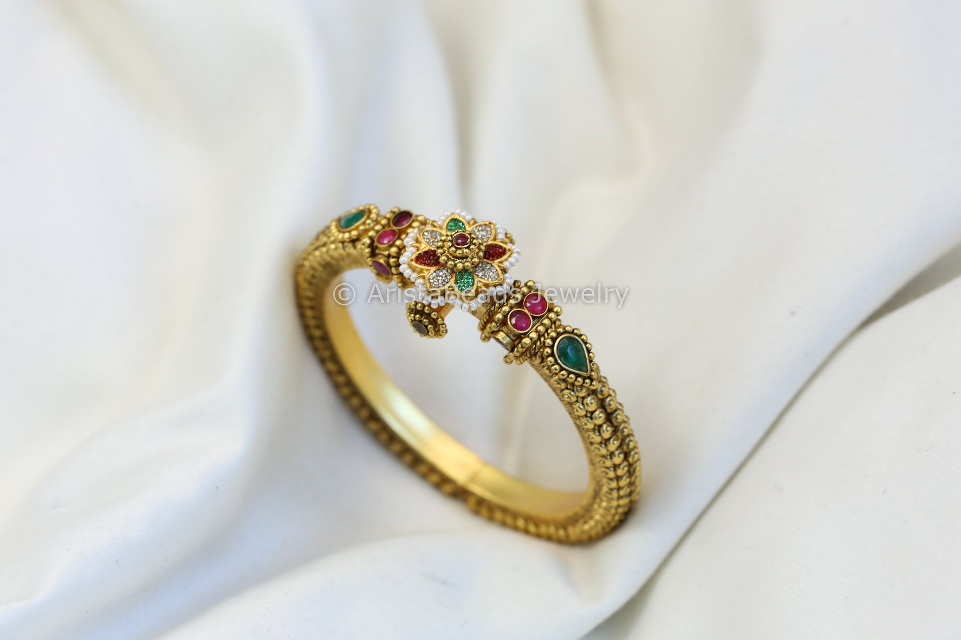 Rawa Work Silver Look Bangle - Gold