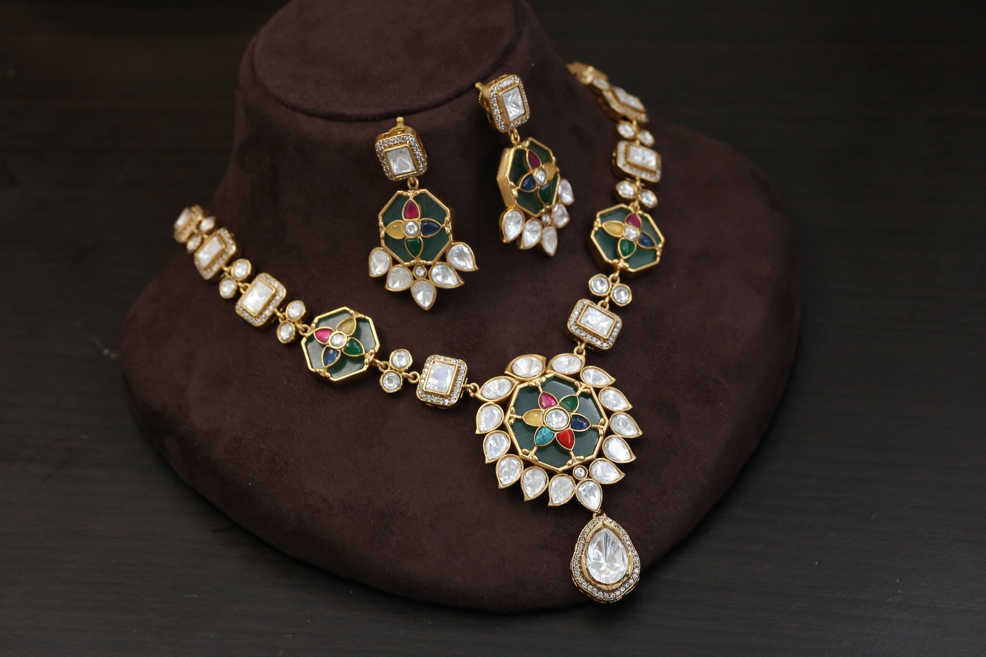 Premium Inlay Work & Uncut Kundan Set (ABJ-N101-89)