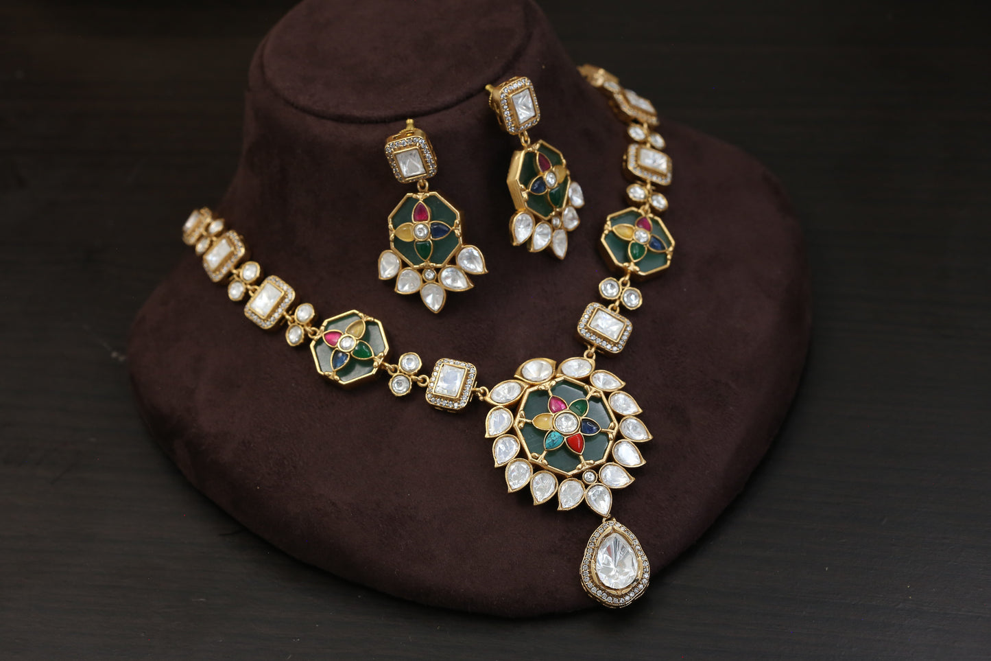 Premium Inlay Work & Uncut Kundan Set (ABJ-N101-89)