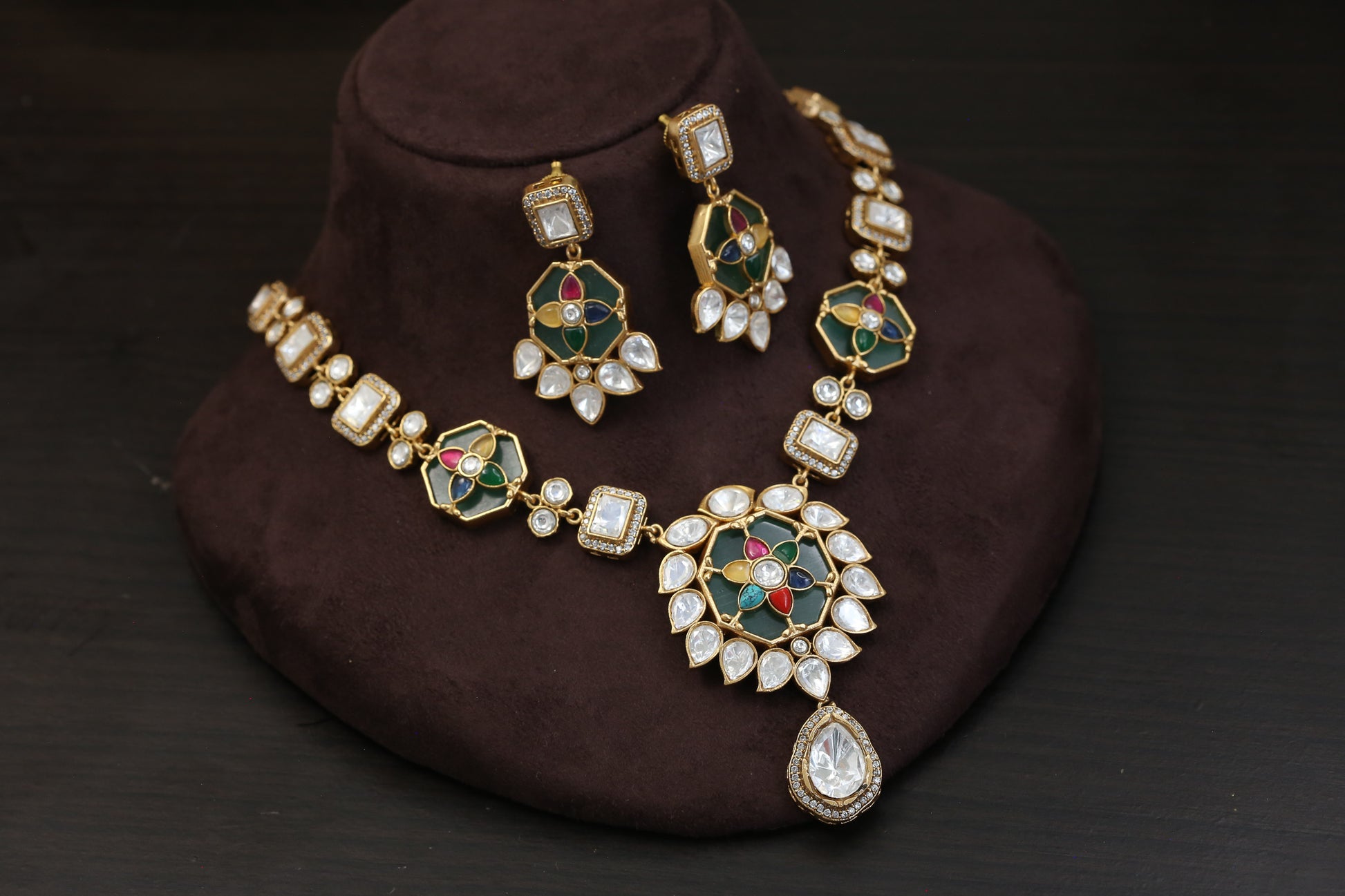 Premium Inlay Work & Uncut Kundan Set (ABJ-N101-89)