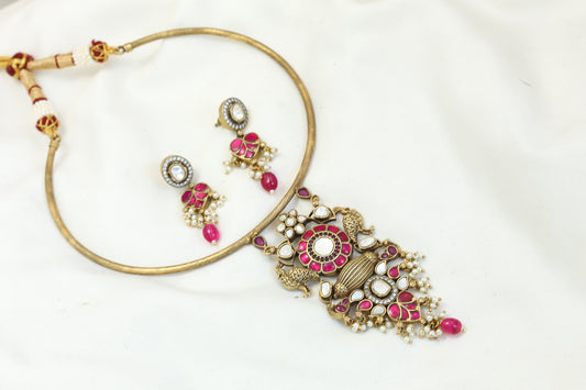 Designer Jadau Kundan Hasli Set (ABJ-N101-6)