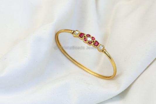 Dainty Jadau Bracelet (Openable) - Ruby Clear