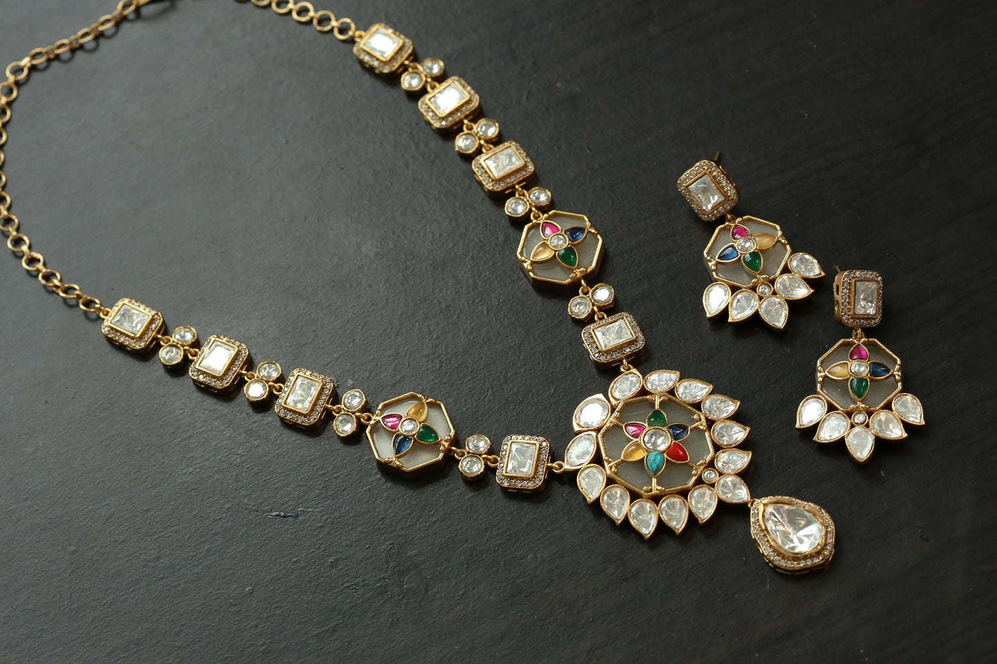 Premium Inlay Work & Uncut Kundan Set (ABJ-N101-88)