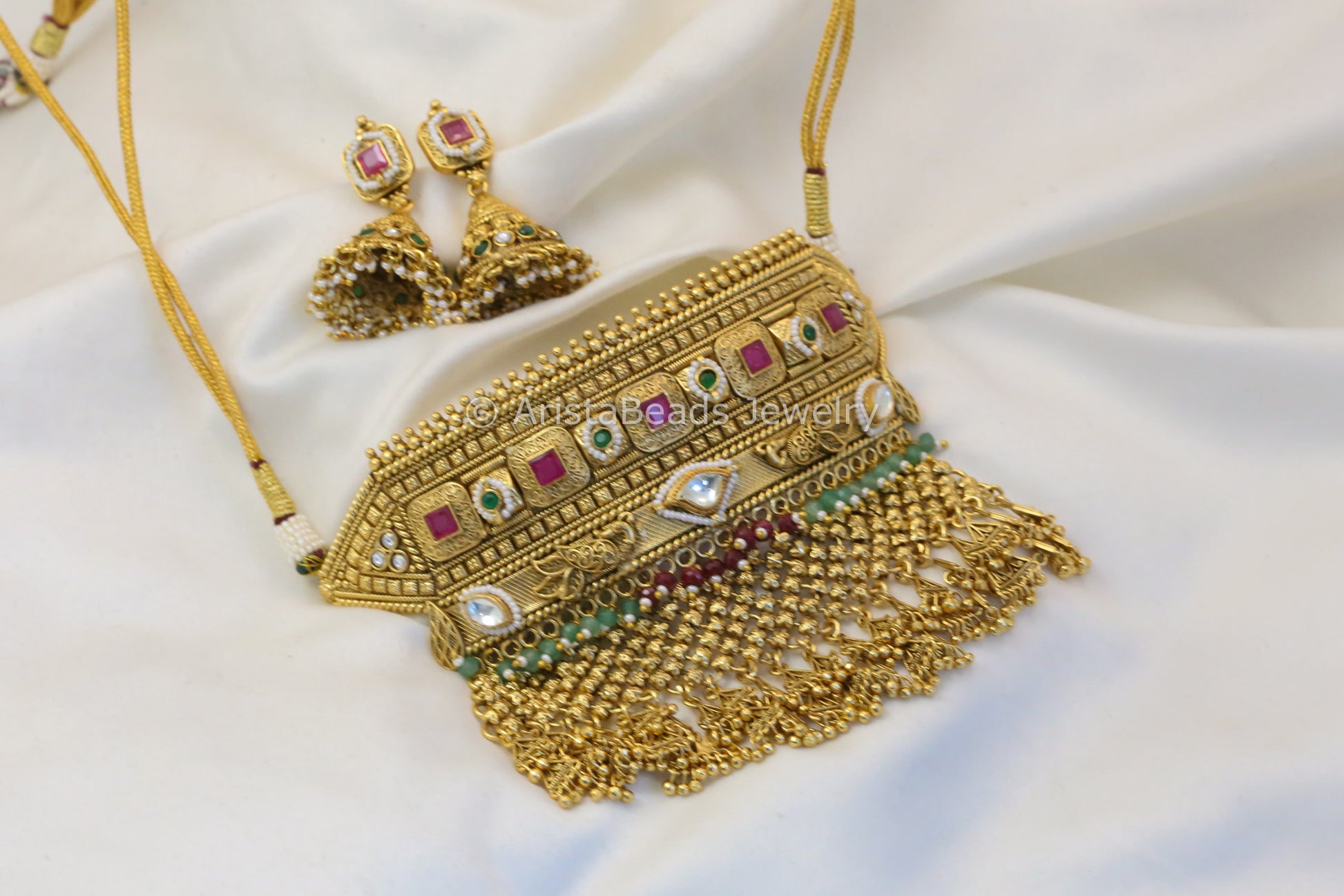 Rajputi Antique Gold Aad Choker Set  (103-36)