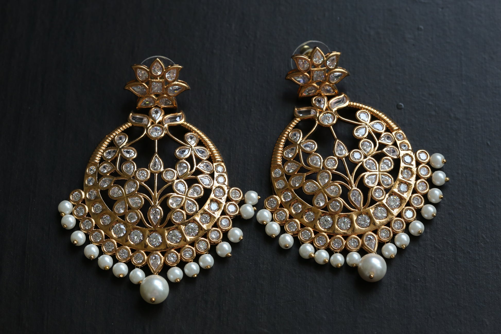 Rose Gold CZ Chandbaali