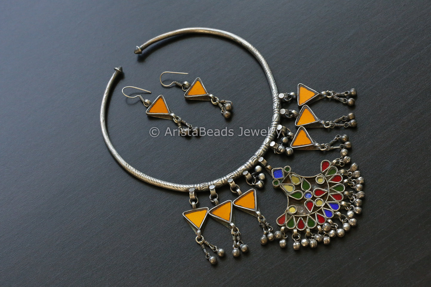 Real Glass Oxidized Hasli Set (T102-13)